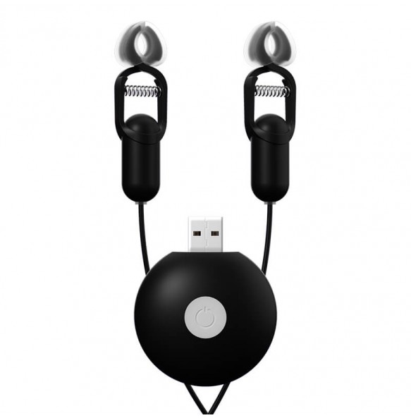 GALAKU - Honey Peach Nipple Clamps (Chargeable - Black) GALAKU - Honey Peach Nipple Clamps (Chargeable - Black)